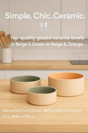 Flamingo Anca Keramik Hundenapf für alle Altersstufen beige orange 800ml - 800 ml – Bild 1 von 3