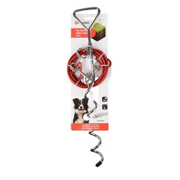 Flamingo Anlegespirale mit Leine für kleine Hunde 46 cm Silber Rot – Bild 1 von 3