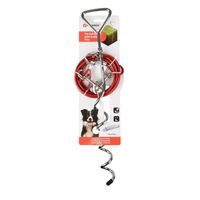 Produktbild von Flamingo Anlegespirale mit Leine für kleine Hunde 46 cm Silber Rot