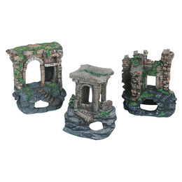 Produktbild von Flamingo Aquariendeko Ruine Figur und Höhle für Fische in Grau und Bunt