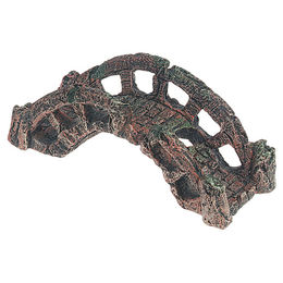 Produktbild von Flamingo Aquariendekoration Brücke als Figur und Höhle für Fische in Braun und Bunt 17,4x6,5x6,5 cm