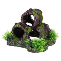 Produktbild von Flamingo Aquarium Dekoration Moza Abwasserrohr mit Gras als Fisch Versteckplatz 13x11x11 cm