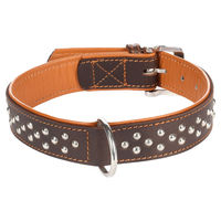 Produktbild von Flamingo Atlanta Hundehalsband aus Leder braun mit Nieten 41-50 cm