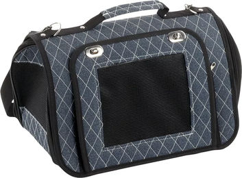 Flamingo Audrey Hundetragetasche Transportbox aus Polyester für kleine Hunde in Blau und Grau – Bild 1 von 1