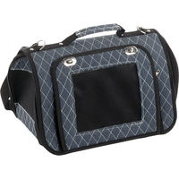 Produktbild von Flamingo Audrey Hundetragetasche Transportbox aus Polyester für kleine Hunde in Blau und Grau