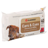 Produktbild von Flamingo Augen- und Ohrenpflegetücher für Hunde und Katzen 40 Stück 18x16cm