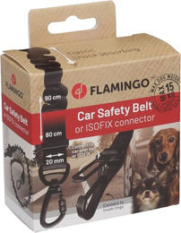 Flamingo Autosicherheitsgurt mit Leine und Sicherheitsgeschirr Schwarz Größe S – Bild 1 von 5
