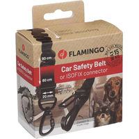 Produktbild von Flamingo Autosicherheitsgurt mit Leine und Sicherheitsgeschirr Schwarz Größe S