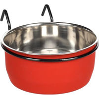 Produktbild von Flamingo Avaro Futternapf mit Haken aus Edelstahl Rot/Schwarz 13 cm - 580 ml