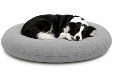 Flamingo Baleno Hundebett und Katzenbett Oval Grau 100 x 76 x 10 cm mit abnehmbarem Bezug – Bild 1 von 3
