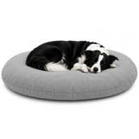 Produktbild von Flamingo Baleno Hundebett und Katzenbett Oval Grau 100 x 76 x 10 cm mit abnehmbarem Bezug