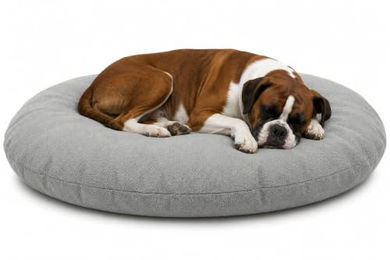 Flamingo Baleno Hundebett und Katzenbett Oval Grau 110 x 80 x 12 cm mit abnehmbarem Bezug – Bild 1 von 3
