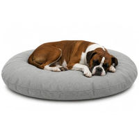 Produktbild von Flamingo Baleno Hundebett und Katzenbett Oval Grau 110 x 80 x 12 cm mit abnehmbarem Bezug
