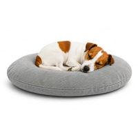 Produktbild von Flamingo Baleno Hundebett und Katzenbett Oval Grau 60 x 50 x 8 cm mit abnehmbarem Bezug und waschbarem Stoff