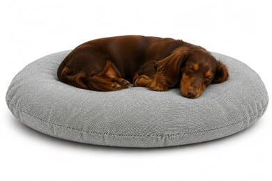 Flamingo Baleno Hundebett und Katzenbett Oval Grau 70 x 56 x 8 cm mit abnehmbarem Bezug – Bild 1 von 3