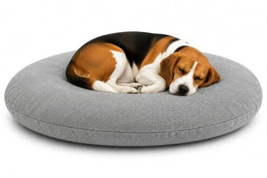 Flamingo Baleno Hundebett und Katzenbett Oval Grau 80 x 62 x 8 cm mit abnehmbarem Bezug – Bild 1 von 2