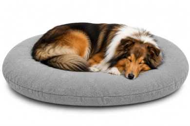 Flamingo Baleno Hundebett und Katzenbett Oval Grau 90 x 66 x 10 cm mit abnehmbarem Bezug – Bild 1 von 3