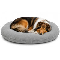 Produktbild von Flamingo Baleno Hundebett und Katzenbett Oval Grau 90 x 66 x 10 cm mit abnehmbarem Bezug