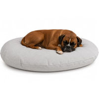 Produktbild von Flamingo Baleno Hundebett und Katzenbett Oval Hellgrau 110 x 80 x 12 cm mit abnehmbarem Bezug