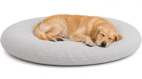 Flamingo Baleno Hundebett und Katzenbett Oval Hellgrau 120 x 84 x 12 cm mit abnehmbarem Bezug – Bild 1 von 2