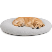 Produktbild von Flamingo Baleno Hundebett und Katzenbett Oval Hellgrau 120 x 84 x 12 cm mit abnehmbarem Bezug