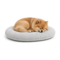Produktbild von Flamingo Baleno Hundebett und Katzenbett Oval Hellgrau 50 x 40 x 8 cm mit abnehmbarem Bezug