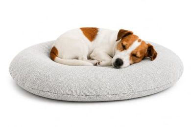 Flamingo Baleno Hundebett und Katzenbett Oval Hellgrau 60 x 50 x 8 cm mit abnehmbarem Bezug – Bild 1 von 2