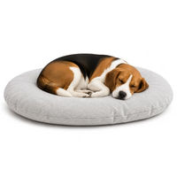 Produktbild von Flamingo Baleno Hundebett und Katzenbett Oval Hellgrau 80 x 62 x 8 cm mit abnehmbarem Bezug