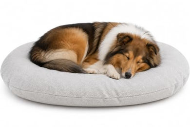 Flamingo Baleno Hundebett und Katzenbett Oval Hellgrau 90 x 66 x 10 cm mit abnehmbarem Bezug – Bild 1 von 2