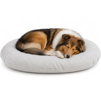 Produktbild von Flamingo Baleno Hundebett und Katzenbett Oval Hellgrau 90 x 66 x 10 cm mit abnehmbarem Bezug