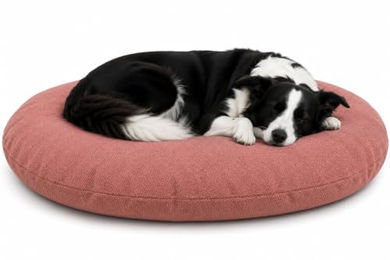 Flamingo Baleno Hundebett und Katzenbett Oval Rot 100 x 76 x 10 cm mit abnehmbarem Bezug – Bild 1 von 3