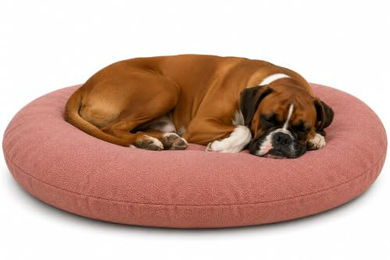 Flamingo Baleno Hundebett und Katzenbett Oval Rot 110 x 80 x 12 cm mit abnehmbarem Bezug – Bild 1 von 3