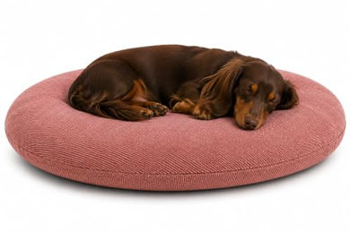 Flamingo Baleno Hundebett und Katzenbett Oval Rot 70 x 56 x 8 cm mit abnehmbarem Bezug – Bild 1 von 3