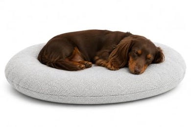 Flamingo Baleno Oval Hundebett und Katzenbett Hellgrau 70 x 56 x 8 cm mit abnehmbarem Bezug – Bild 1 von 3