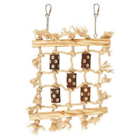 Produktbild von Flamingo BBQ Sittich-Spielzeug aus Holz und Sisal mit Metall-Aufhängung für Wellensittiche und Großsittiche