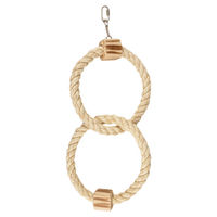 Produktbild von Flamingo BBQ Sittich-Spielzeug Schaukel aus Holz und Sisal mit 2 Ringen am Seil 28cm