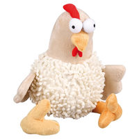 Produktbild von Flamingo Big Chicken Plüschhuhn Hundespielzeug mit Squeaker bunt und weiß