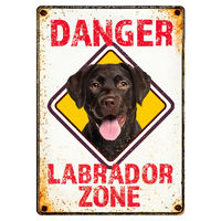 Produktbild von Flamingo Blechschild Danger Labrador Zone Hochformat 14,8 x 21 cm
