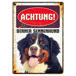 Flamingo Blechschild Hochformat Achtung Berner Sennenhund Größe Groß – Bild 1 von 1