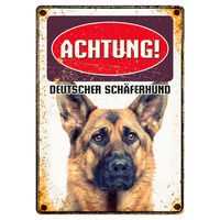 Produktbild von Flamingo Blechschild Hochformat Achtung Deutscher Schäferhund