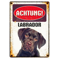 Produktbild von Flamingo Blechschild Hochformat Achtung Labrador 14,8 x 21 cm