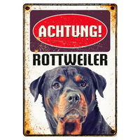 Produktbild von Flamingo Blechschild Hochformat Achtung Rottweiler 14,8 x 21 cm