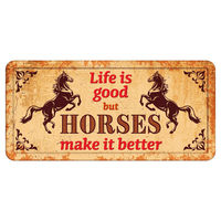 Produktbild von Flamingo Blechschild Querformat Life is good, but Horses make it better