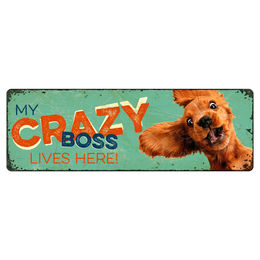 Flamingo Blechschild Querformat My Crazy Boss live here 27 x 9 cm – Bild 1 von 1