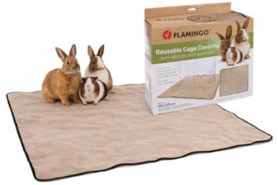 Flamingo Bodenmatte für Kaninchen und Hamster Beige 125x125x0,4 cm aus Textil - 125 cm – Bild 1 von 5