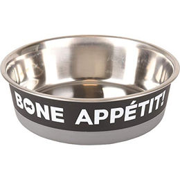 Flamingo Bone Appetit Napf aus Edelstahl für Hunde in Schwarz Grau Weiß 1700ml - 1700 ml – Bild 1 von 2