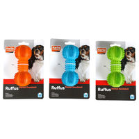 Produktbild von Flamingo Boomer Dental Hantel Hundespielzeug aus Gummi zur Zahnpflege 12,5cm - 1 Stk.