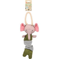 Produktbild von Flamingo Britty Elefant Plüschspielzeug für Welpen mit Seil und Squeaker Grün
