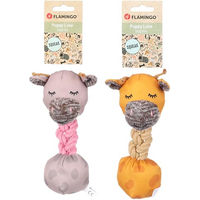 Produktbild von Flamingo Britty Giraffe Hundespielzeug für Welpen aus Textil und Seil in Gelb