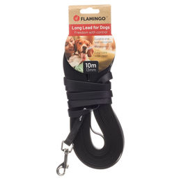 Flamingo Caspar Hundeschleppleine aus Biothane Schwarz 10m x 13mm - 10 m – Bild 1 von 3